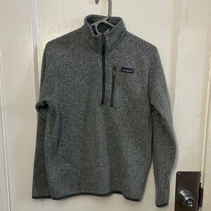 Patagonia men’s better sweater quarter zip grey S EUC